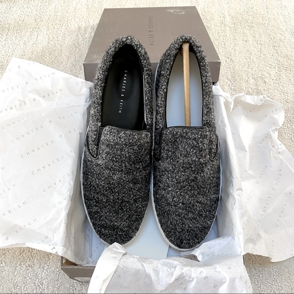 Charles & Keith Grey Slip-on Sneakers (Brand New) - Picture 1 of 4